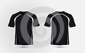 Black and white, red layout sport t-shirt, kits, jersey, shirt design template.