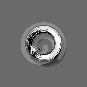 Black and White Refresh Icon for Content Reloading
