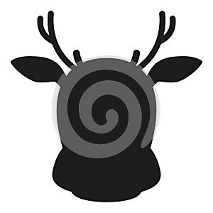 Black and white reindeer head simple silhouette