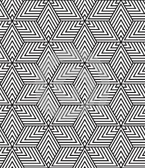 Black and white repeat triangle background with abstract geometric seamless textured pattern