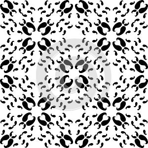 Black and White repeated small paisley Flower Shaping design On white background vector illustrations