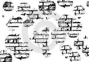 Rough black and white bricks wall illustration