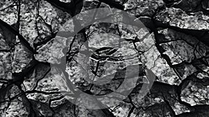 Black white rock texture background AI generated image