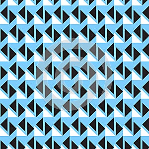 Black and white rotated triangle pattern on soft blue background