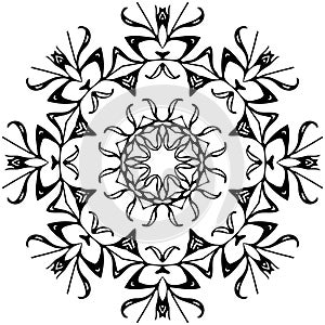 Black&White round circle flower