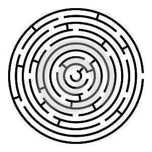 Black and white round maze