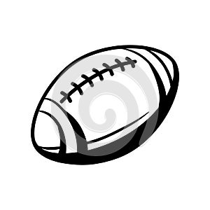 Black and white rugby ball.