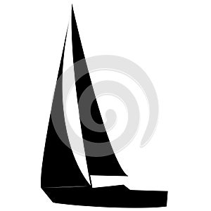 Black & white sail boat silhouette