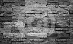 Black and white sandstone bricks wall background