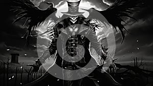 Black And White Scarecrow Coloring Page - Cybermysticpunk Vanitas Art