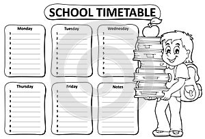 Black and white school timetable theme 2