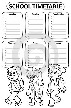 Black and white school timetable theme 5