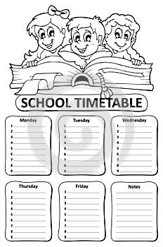 Black and white school timetable theme 6