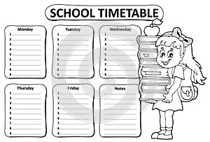 Black and white school timetable theme 3