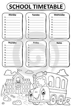 Black and white school timetable topic 3