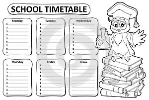Black and white school timetable topic 4