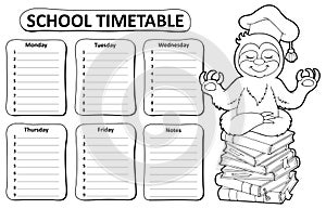Black and white school timetable topic 5