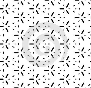 Black and white seamless abstract pattern. Background and backdrop. Grayscale ornamental design. Mosaic ornaments. Vector graphic