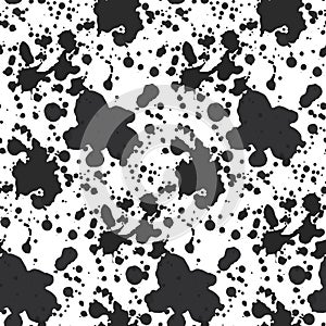 Black and white seamless background with spots and blotches.