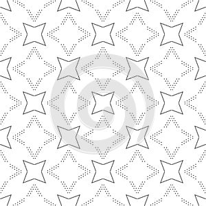 Black And White Seamless Circle Repeated Design On White Background