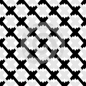 Black and white seamless geometric pattern. Repeatable texture