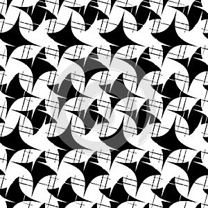 Black and white seamless geometric pattern. Repeatable texture