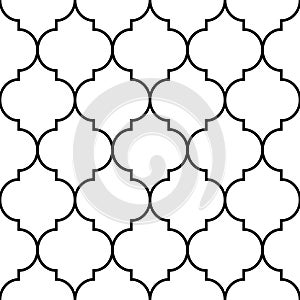 Black and white seamless pattern. Abstract geometric pattern in arabic style. Simple vector traditional ornament