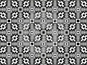 black and white seamless pattern with flowers