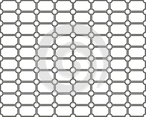 Black and white seamless pattern made of outlined rectangles wit
