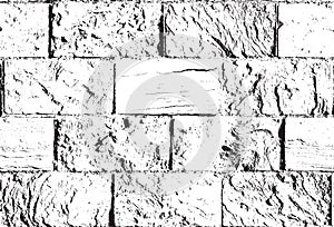 Black-white seamless pattern with old brick wall