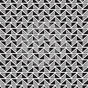 Black and white seamless pattern with triangles