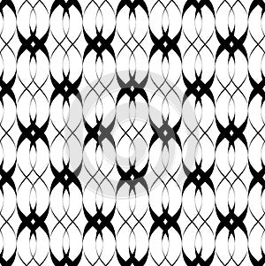 Black and white seamless pattern twist line style, abstract back