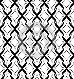 Black and white seamless pattern twist line style, abstract back