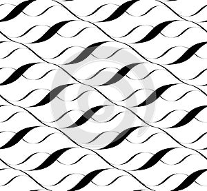 Black and white seamless pattern twist line style, abstract back