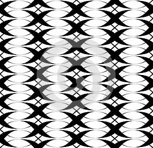 Black and white seamless pattern twist line style, abstract back