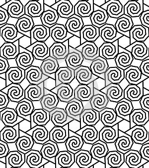 Black and white seamless pattern with twist line style.