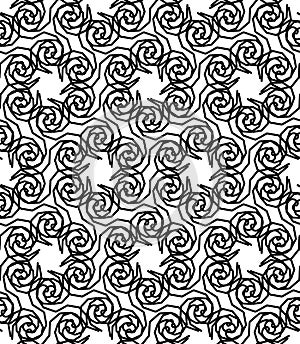 Black and white seamless pattern with twist line style.