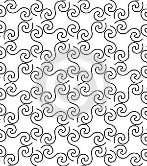 Black and white seamless pattern with twist line style.