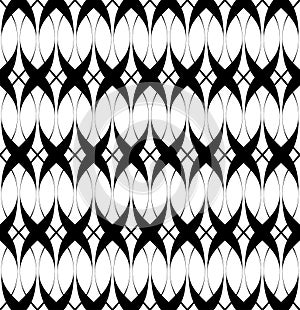 Black and white seamless pattern twist line style, abstract background
