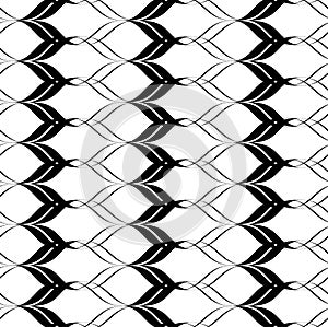 Black and white seamless pattern twist line style, abstract background