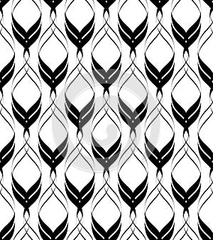 Black and white seamless pattern twist line style, abstract background