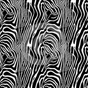 Black and white seamless pattern with zebra skin texture.