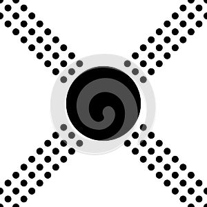 Black and white seamless polka dot pattern. cross or plus sign. vector modern design illustration
