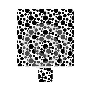 Black and white seamless polka dot pattern vector.