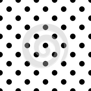 Black and white seamless polka dot pattern. photo
