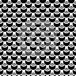 Black and white seamless repeated geometric art diagonal pattern background. Textile, books.