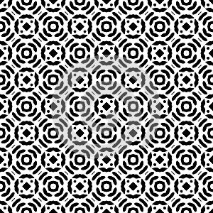 Black and white seamless repeated geometric art pattern background