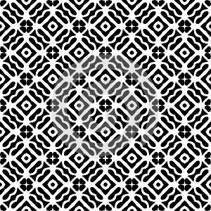 Black and white seamless repeated geometric art pattern background