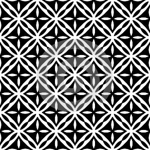 Black and white seamless repeated geometric art pattern background