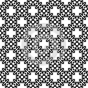 Black and white seamless repeated geometric art pattern background